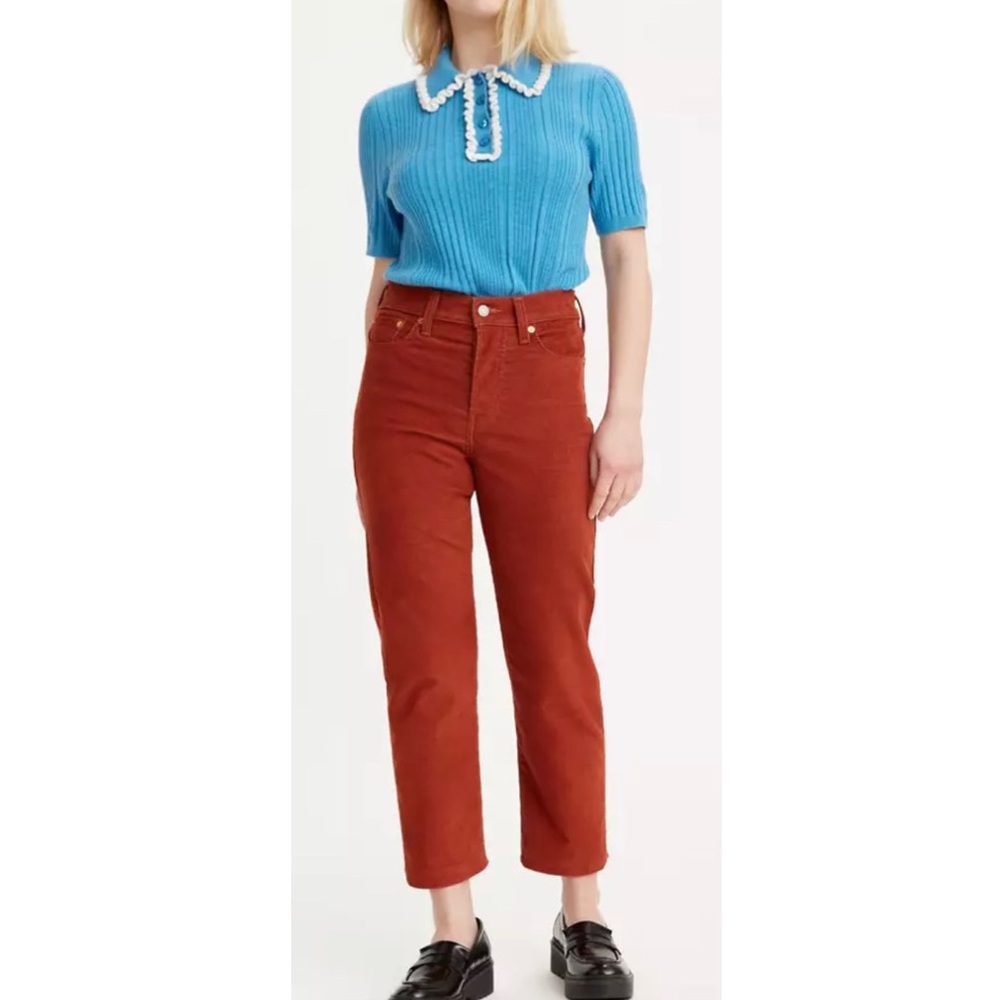 Levi's Premium Wedgie Straight Fit Corduroy Women’s Pants Mahogany Brown Size 30